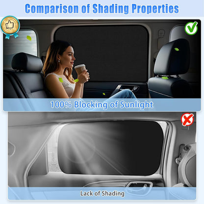 ZATOOTO Suede Car Window Shades 4PCS - Car Window Covers for Ultimate Privacy, UV Protection, and Heat Insulation, Side Window Sun Shade Perfect for Camping, Travel, Baby Safety, and Daily Use