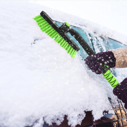 43" Ice Scraper for Car Windshield, Snow Brush with Squeegee, 3 in 1 Snow Removal for Cars with Foam Grip and 180° Pivoting Brush Head for Auto Truck SUV