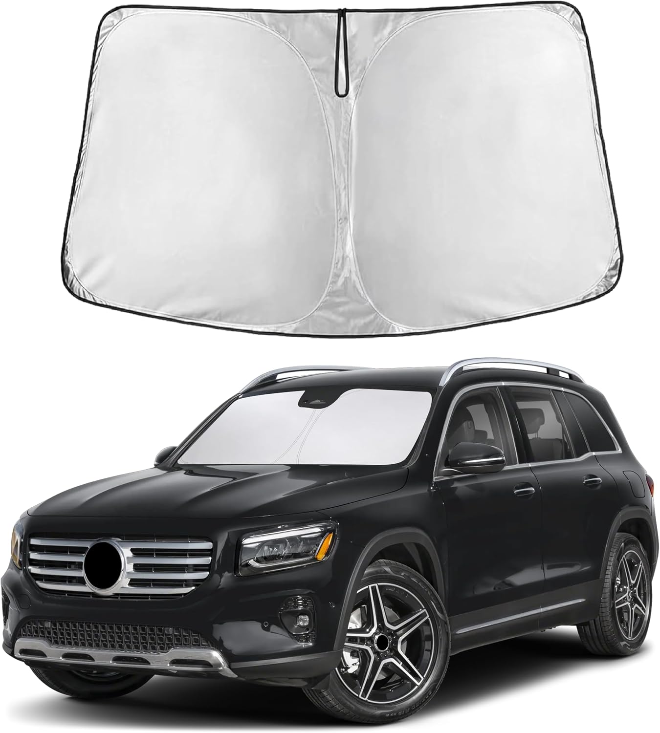 EcoNour Car Windshield Sun Shade | 2025 Upgraded Innovative No-Light-Pass Technology for Maximum Coverage | Foldable Sun Shade Keeps Your Vehicle Cool | Must-Have Car Accessories | Small (59" x 29") - Colors H