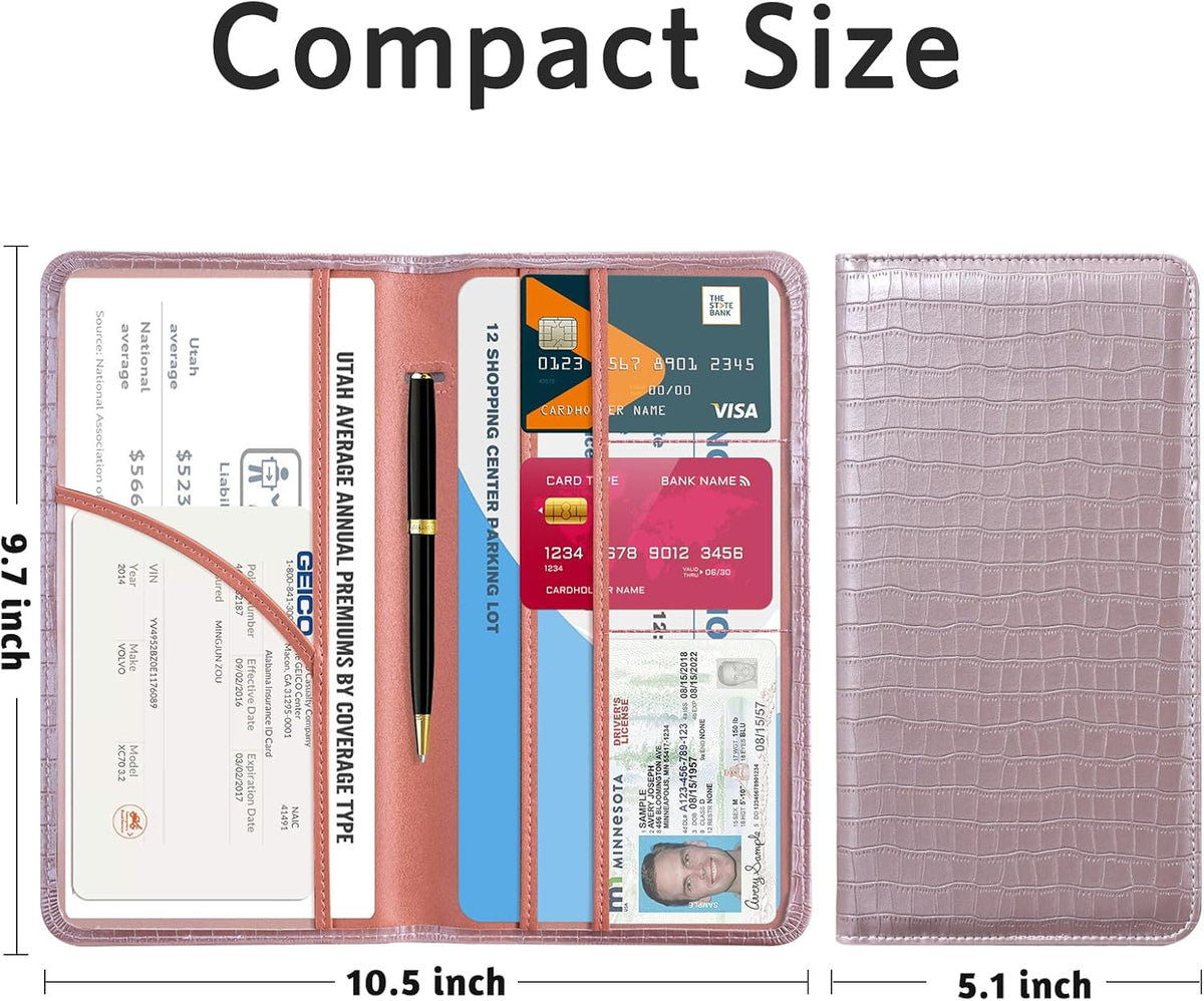 CoBak Car Registration and Insurance Holder - Vehicle Glove Box Car Organizer,Auto Truck Comparment Accessories Case with Magnetic Closure for Driver License,Cards - Colors B