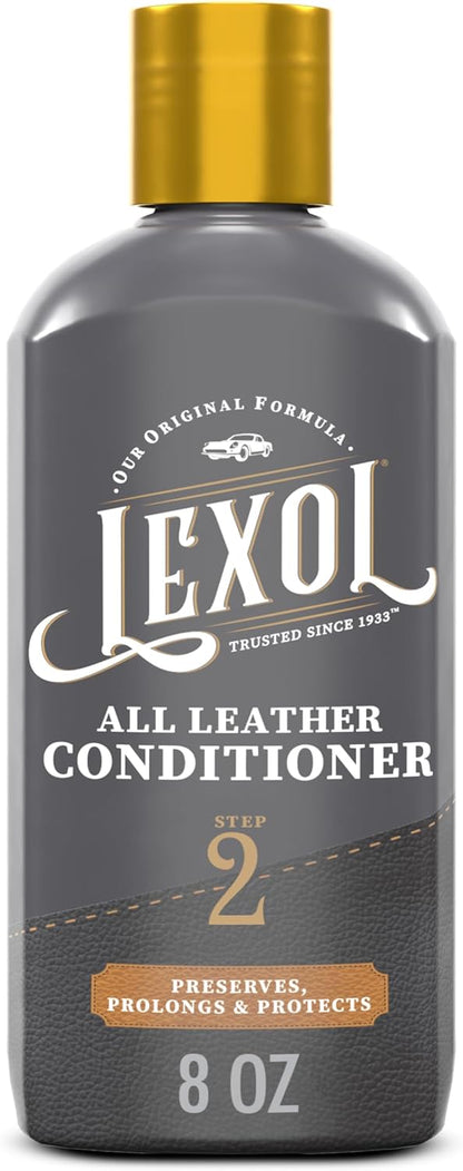 Lexol All Leather Conditioner for Car Seats and Interiors, Couches and Furniture, Shoes and Boots, Bags and Jackets, Baseball Gloves, Horse Saddles, 8oz