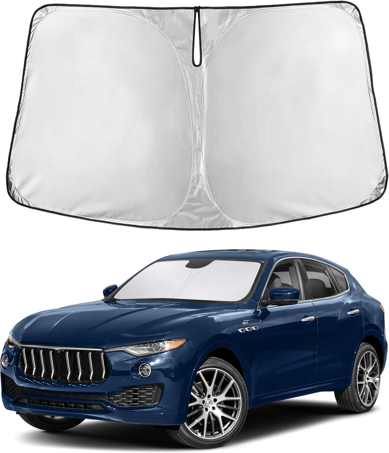 EcoNour Car Windshield Sun Shade | 2025 Upgraded Innovative No-Light-Pass Technology for Maximum Coverage | Foldable Sun Shade Keeps Your Vehicle Cool | Must-Have Car Accessories | Small (59" x 29") - Colors E