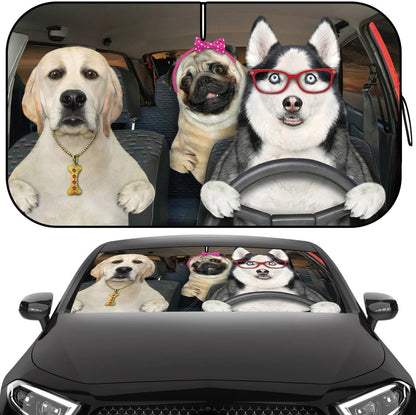 Iridescent Sun Shade for Car Windshield, Foldable Universal Car Windshield Upgrade Sunshade Enhanced UV Rays Reflective Sun Visor Shade Keeps Vehicle Cool