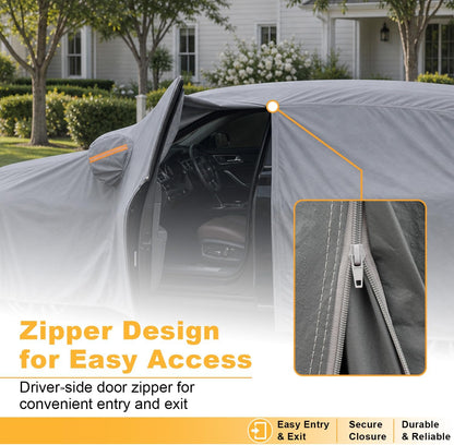 GUNHYI 16 Layers Car Cover Waterproof All Weather, Heavy Duty Outdoor Car Cover Universal Fit Sedan Toyota Camry, Tesla Model 3, Honda Accord, Nissan Altima, Kia K5/Stinger, Hyundai Sonata etc.