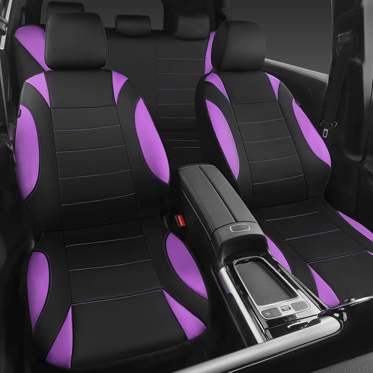 CAR PASS Waterproof Car Seat Covers Front Seats Only with 5mm Composite EVA, Neoprene Car Seat Cover with Separate Headrest Cover, Quick Setup Universal Fit for Car SUV Trucks,Airbag Compatible（Gray
