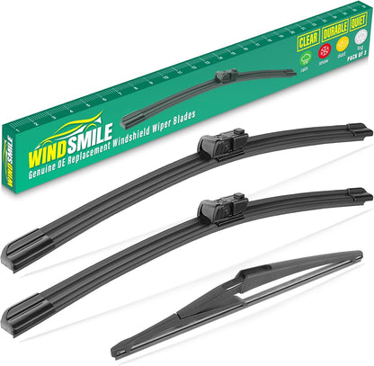 26" 16" 12" Windshield Wiper Blades Replacement for Toyota RAV4 2019 2020 2021 2022 2023 2024 2025 RAV 4 / Mazda 5 2006-2015 Premium All Weather Front Rear Wipers Set - OEM Quality (Pack of 3) - Colors D