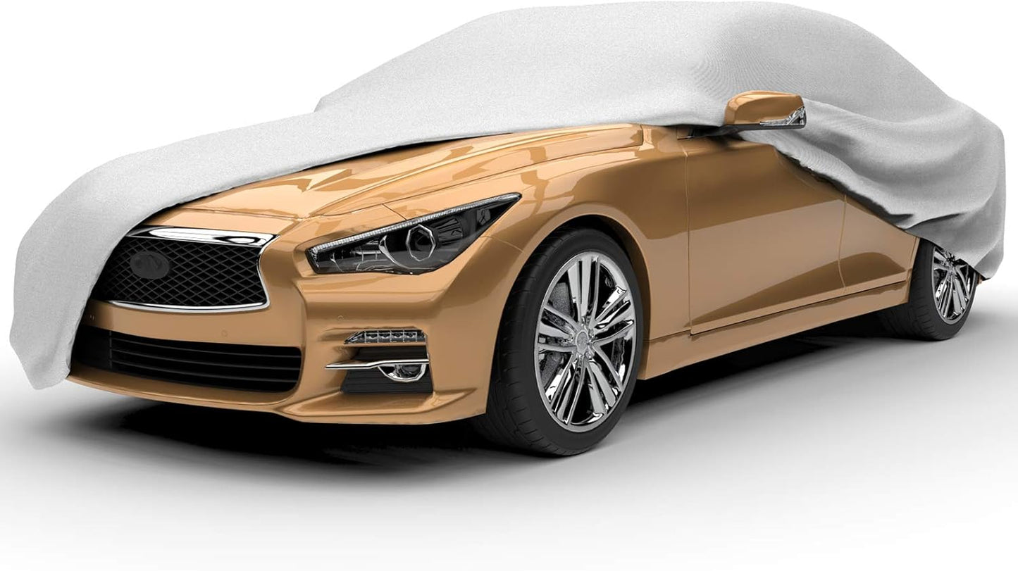 Budge Lite Car Cover, Indoor Protection, Breathable Dustproof Cover, Fits Mid-Size Sedans up to 200 Inches, Gray, Size 3
