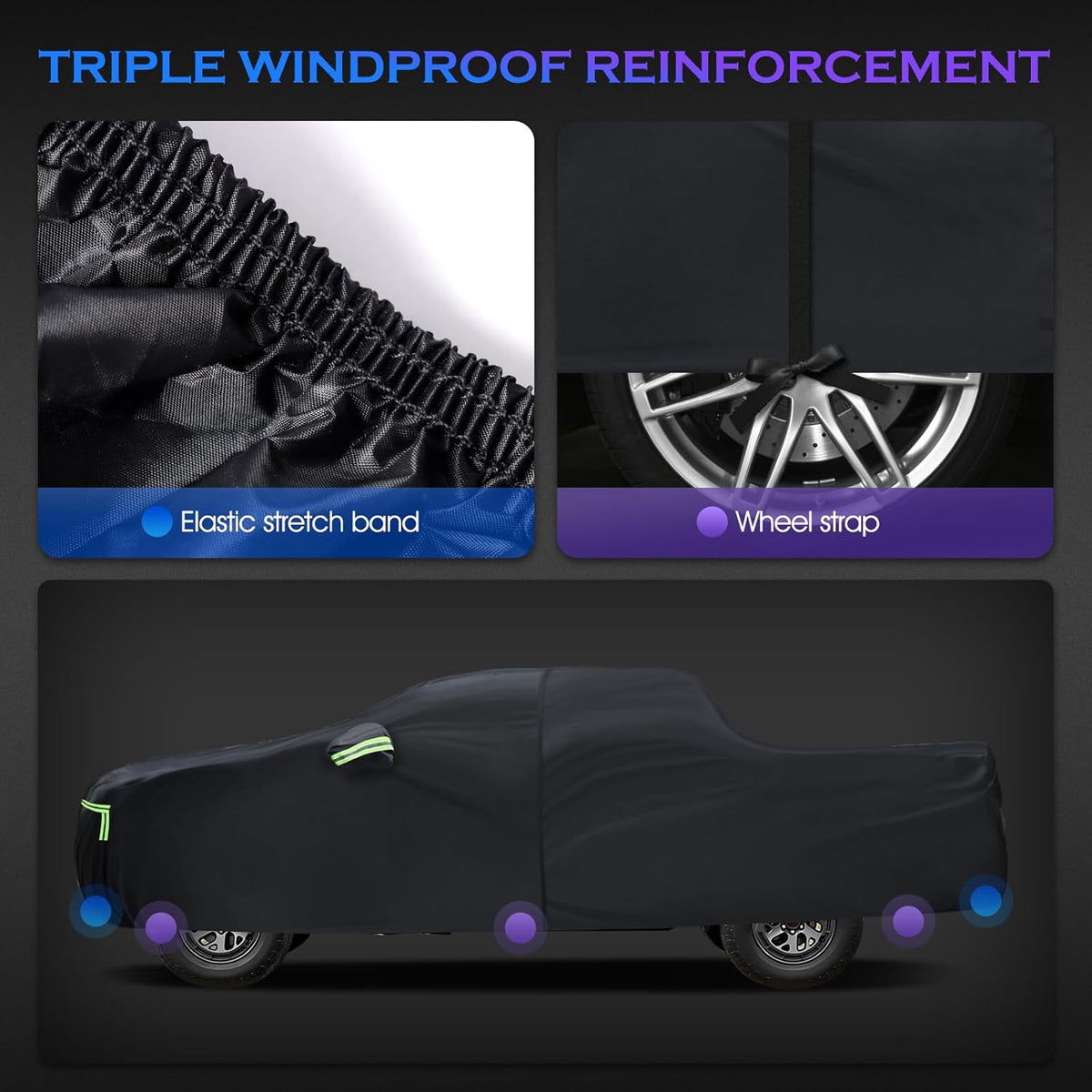Car Cover Custom Fit for Honda CRV 1997-2025,Toyota RAV4 1996-2025, 6 Layers Truck Cover Waterproof All Weather for Automobiles,Outdoor Full Exterior Cover,Rain, Sun, Wind Protection,Black