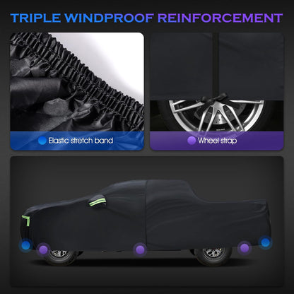 Car Cover Custom Fit for Honda CRV 1997-2025,Toyota RAV4 1996-2025, 6 Layers Truck Cover Waterproof All Weather for Automobiles,Outdoor Full Exterior Cover,Rain, Sun, Wind Protection,Black