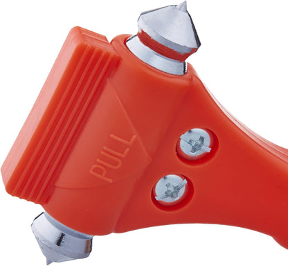 Amazon Basics Emergency Escape Tool, Window Breaker and Seatbelt Cutter, Car Safety Hammer with Protective Bracket, Bright Orange, 2 Pack, SW-835