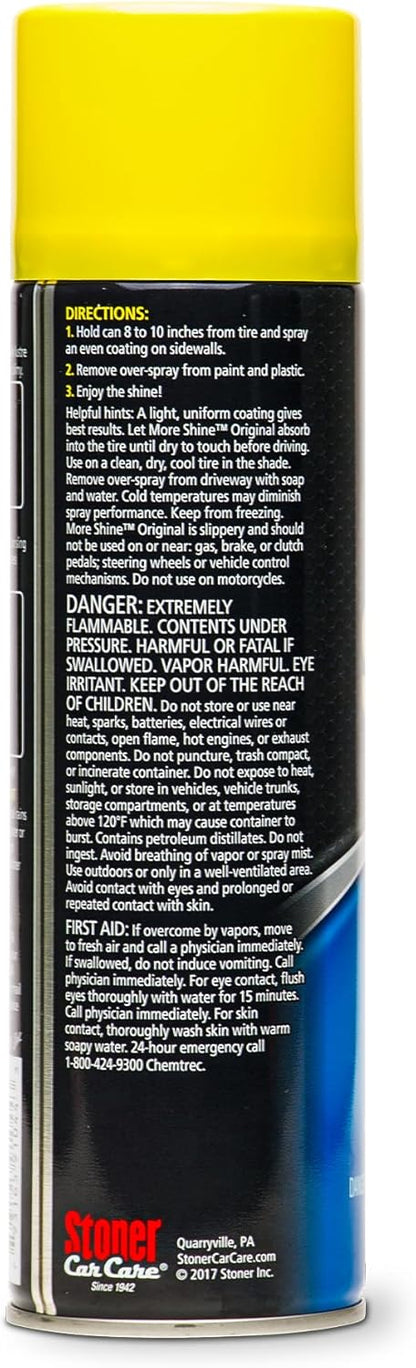 Stoner Car Care 91044-2PK Original More Shine Tire Shine Spray – Tire Dressing Restores Deep Matte Black Finish with Long-Lasting Rain-Resistant Protection, Dry-to-Touch – 12 oz (Pack of 2)