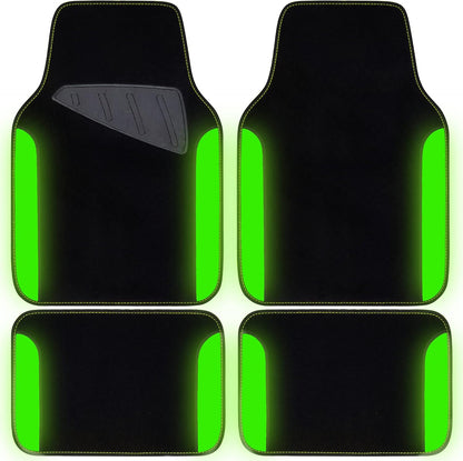 CAR PASS Waterproof Universal Fit Car Floor Mats, Faux Leather Car Carpet Mats, Black Car Mats with Anti-Slip Nibbs Backing & Driver Heel Pad Fit for SUV,Vans,sedans, Trucks,Set of 4pcs(All Black)