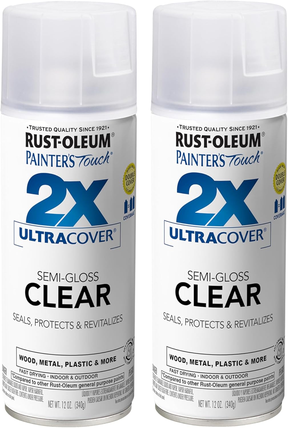 Rust-Oleum 334029 Painter's Touch 2X Ultra Cover Spray Paint, 12 oz, Gloss Clear - Colors A