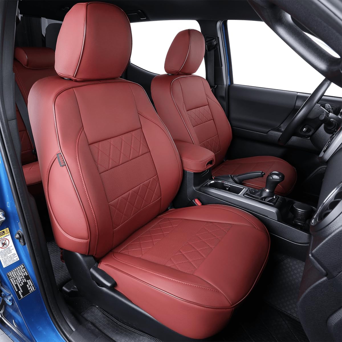 EKR Tacoma Car Seat Covers Custom Fit for Toyota Tacoma (Petrol) 2024 2025 2026 DoubleCab/CrewCab SR/SR5/TRD Sport/TRD Off-Road/Limited -Truck Seat Covers Full Set,Faux Leather(Black)