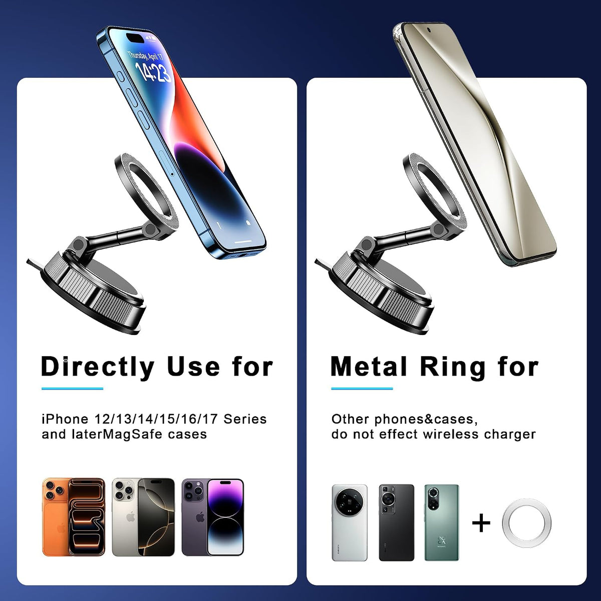 Qifutan Car Phone Holder Mount Phone Mount for Car Windshield Dashboard Air Vent Universal Hands Free Automobile Cell Phone Holder Fit for iPhone Smartphone Camera Mounts