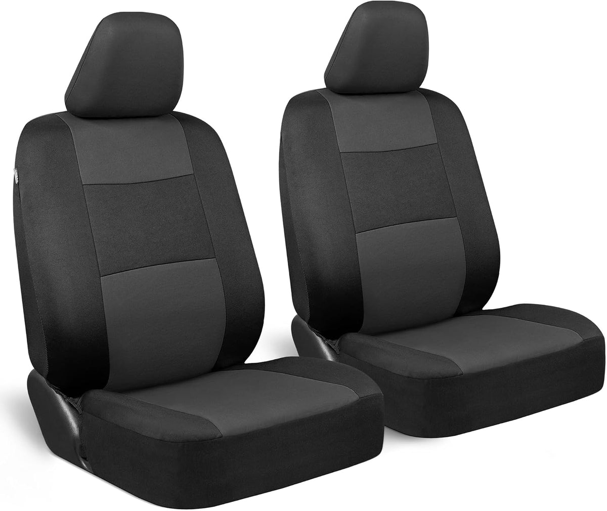 BDK PolyPro Car Seat Covers Full Set in Charcoal on Black – Front and Rear Split Bench for Cars, Easy to Install Cover Set, Accessories Auto Trucks Van SUV