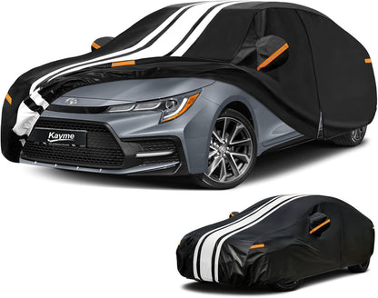 Kayme Heavy Duty Car Cover Custom Fit for BMW 3 Series 320i 325i 328i 330i 335i (1982-2026), Outdoor Full Exterior Cover with Tape and Towel, Rain Snow Sun UV Protection. - Colors A