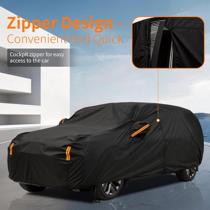SUV Cover Waterproof All-Weather,Outdoor Full Exterior Car Covers for Automobiles SUV(Length up to 181 inch) with Windshield Sun Shade Universal Fit Subaru CrossTrek,Audi Q3,Soul,Element etc