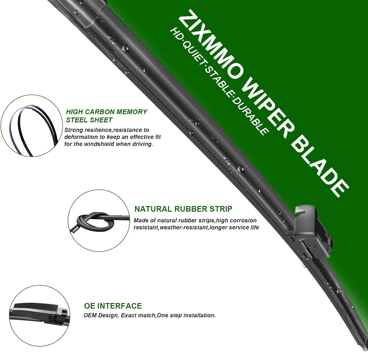3 Factory Wiper Blade Replacement for Subaru Impreza 2017-2020 2021 2022 2023 Crosstrek 2018-2021 2022 2023 Original Equipment Windshield Wiper Blades Set - 26"/16"/12"(Set of 3) Top Lock - Colors B