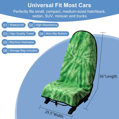 Waterproof Sweating Car Seat Cover for Post Gym Workout, Running, Swimming, Beach and Hiking, Universal Fit Non-Slip Towel Bucket Seat Protector for Cars SUV Trucks, Machine Washable (Grey)