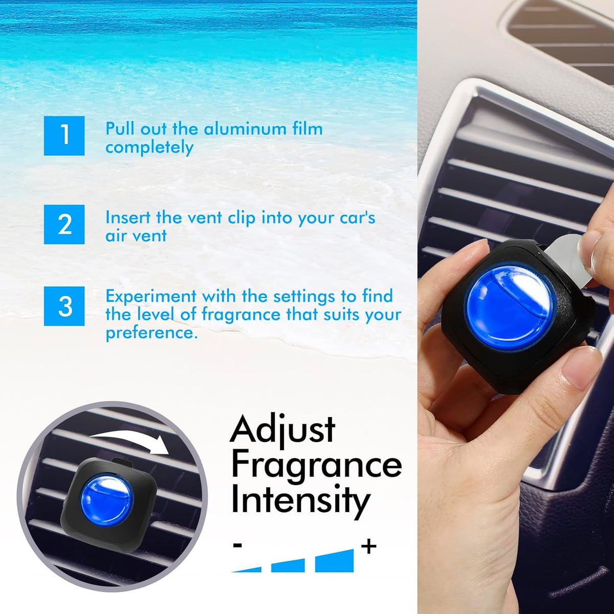 Car Air Fresheners, 6 Pack, Citrus, Car Fresheners Vent Clips, Long Lasting Air Freshener, Car Refresher for Men Women