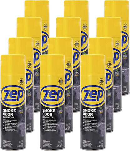 Zep Smoke Odor Eliminator Aerosol, Clear, 16 oz (Pack of 4) ZUSOE16 - Eliminate Cannabis (Marijuana) and Tobacco Odors