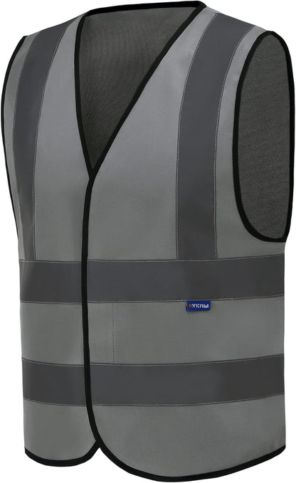 AYKRM 12 colour High visibility viz vest hi vis viz reflective work construction safety vest (XS-8XL) - Colors B