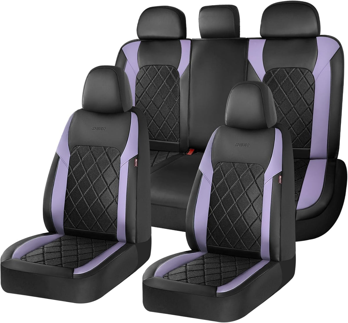 Coverado Car Seat Covers, Seat Covers Full Set, 5 Seats Automotive Seat Cover, Mesh Breathable Seat Protectors, Universal Fit for Most Cars