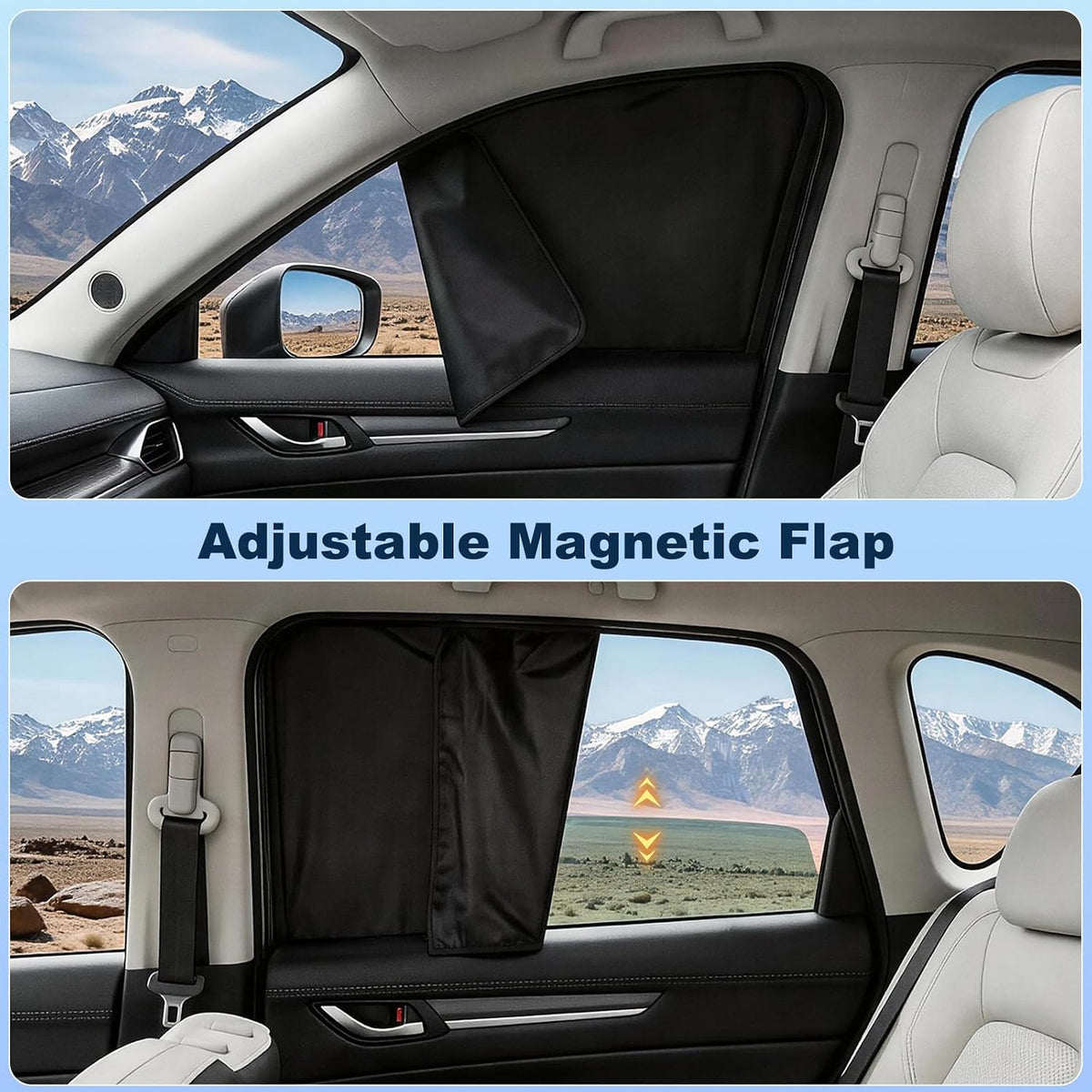 ZATOOTO Side Window Sun Shade - 4 Pack Car Window Covers 99% UV Light Block Car Curtains Magnetic Side Window Sun Shade Keeps Cooler for Breastfeeding, Taking a nap, Changing Clothes, Camping