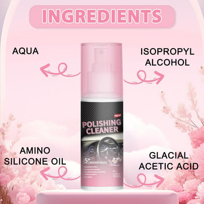 Polishing Cleaner Car Interior, 100ML Car Interior Cleaner, Interior Detailer Spray, Car Interior Detailing Cleaner for Rubber, Leather& More, Multi-Surface Cleaning for Car Interior(2PCS)