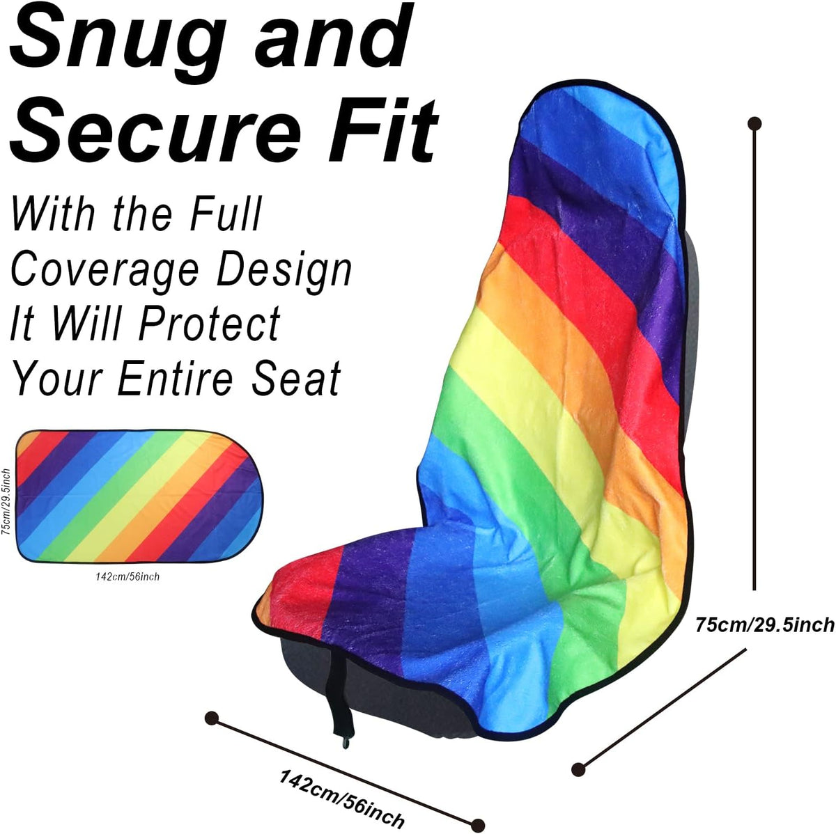 Car Seat Cover Protector Front Seats,for Gym Workout,Running,Swimming,Beach and Hiking,Waterproof Sweat Towel Bucket Seat Covers for Cars SUV Trucks (Black, 1Pcs)
