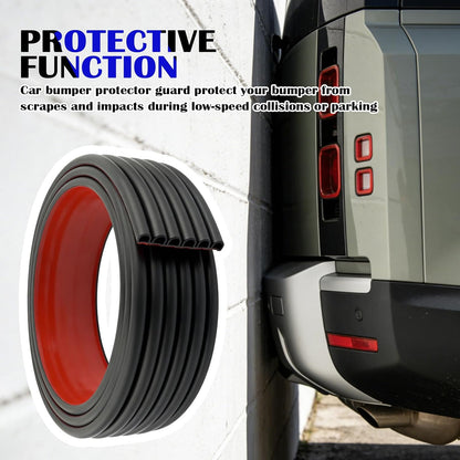 6.56Ft Car Rear Bumper Guard,Rubber Car Rear Bumper Protector Guard with 6-Hole Hollow Design & Strong Adhesive Backing,Anti-Collision Cars Bumpers Protector Cars Exterior Accessories