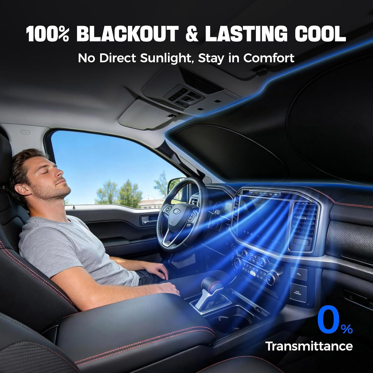 Window Shades for Car Windshield - Foldable Car Window Shades, 210T Reflective UV Block Sun Visor, Keep Vehicle Cool in Summer Heat, Universal Fit for Cars, SUVs and Trucks, Easy to Install & Store