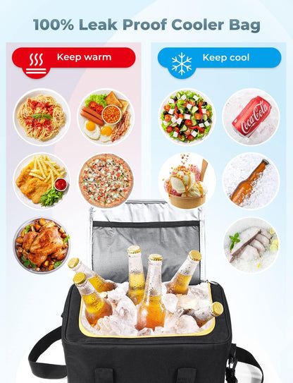 Oasser Car Trunk Organizer, 3 Compartments Collapsible Waterproof Car Organizer Storage with Foldable Cover, Reflective Strip, Non-Slip Bottom, 4 Mesh Pockets for SUV/Truck/Sedan/Camping/Road Trip