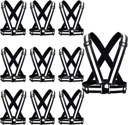 Reflective Safety Vest 2pcs - High Visibility Vest Adjustable Straps for Outdoor Jogging, Cycling, Walking and Riding