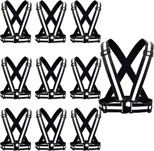 Reflective Safety Vest 2pcs - High Visibility Vest Adjustable Straps for Outdoor Jogging, Cycling, Walking and Riding