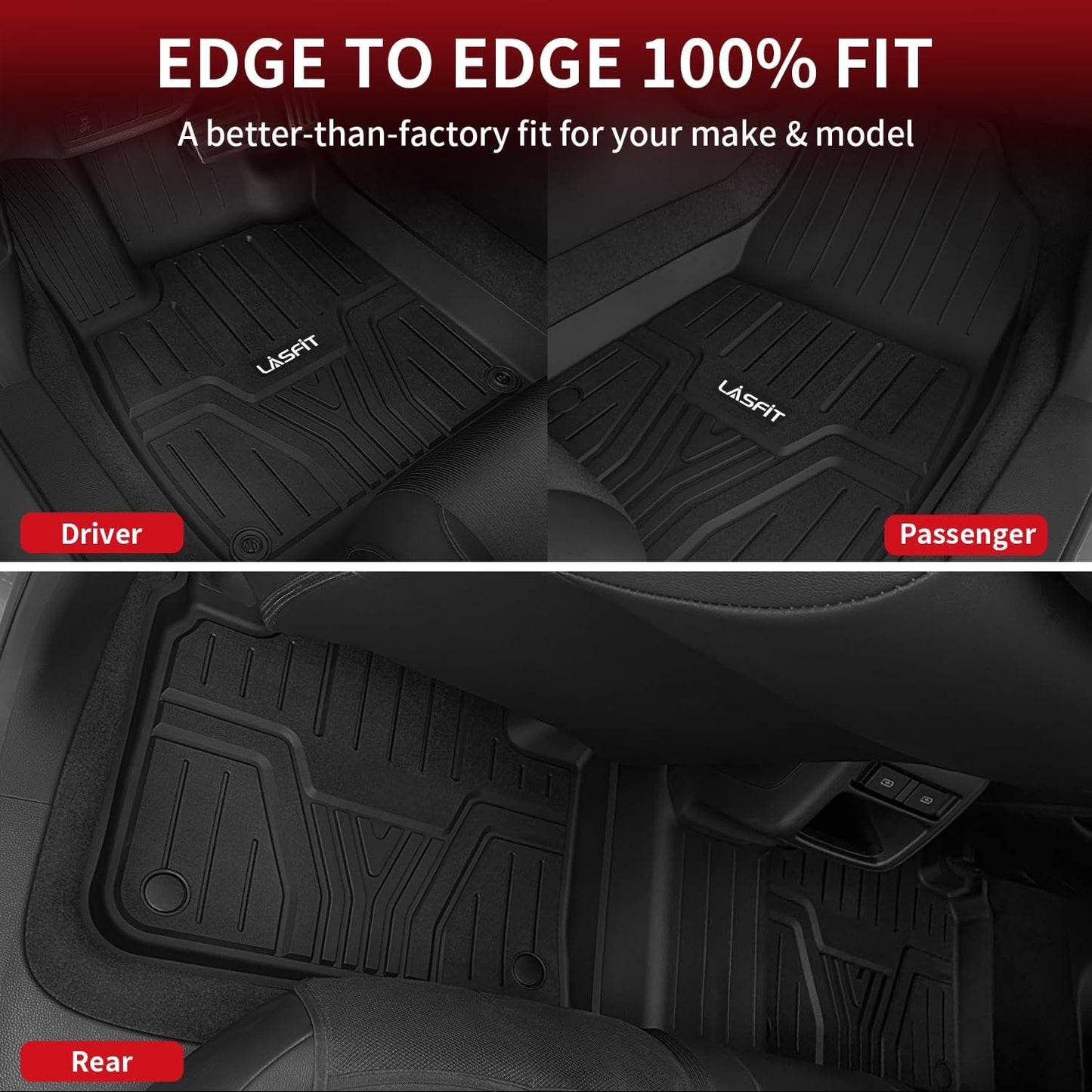 LASFIT Cargo Liner for Honda CR-V 2026 2025 2024 2023 (Gasoline & Hybrid & e:FCEV) All Weather TPE Car Trunk Mat (Upper Position), Cargo Only Black