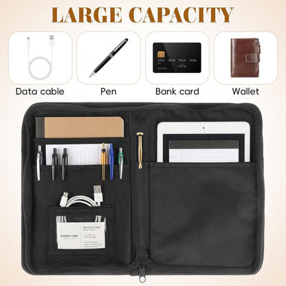 GLEAVI Car Glove Box Organizer, 9.4x6.9 Inch Heat-Resistant Oxford Vehicle Registration and Insurance Document Holder, Universal Auto Owners Manual Case with Full-Surround Zipper for Truck