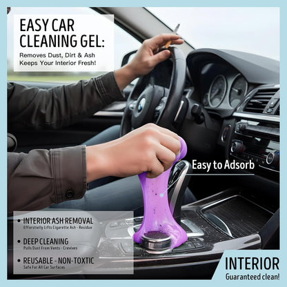 Car Cleaning Gel,Reusable Car Cleaning Putty for Interior Detailing, Car Cleaning Supplies, Auto Detailing Tools, Car Slime for Dust Removal, Car Accessories Interior, Car Cleaning Kit(Purple, 0.8 OZ)