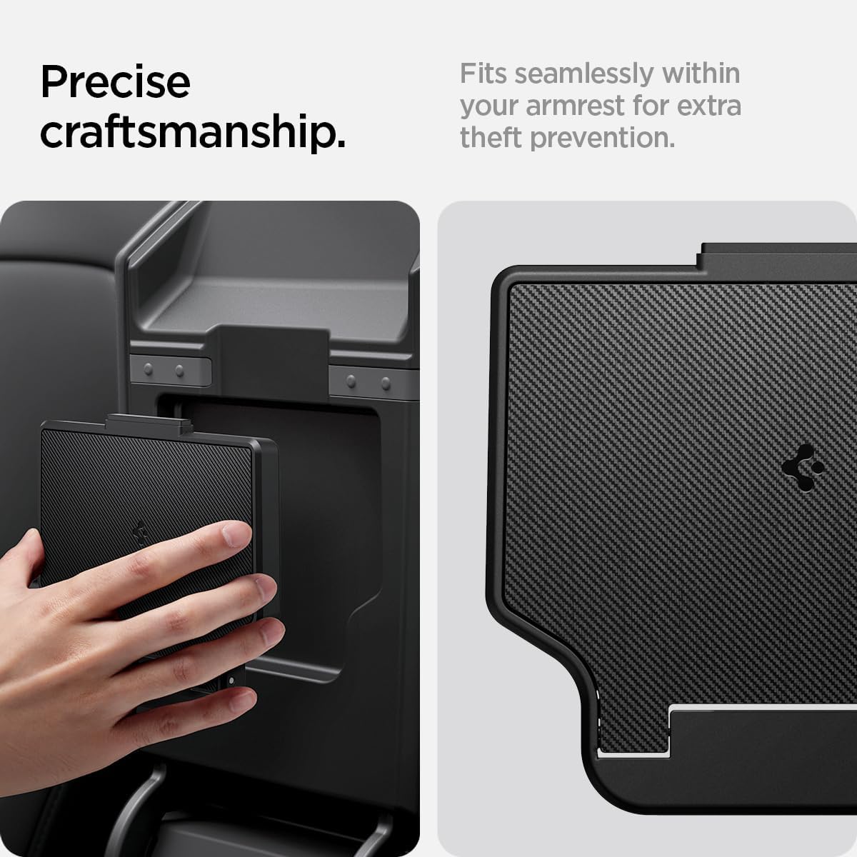Spigen Center Console Organizer for Tesla Model Y Juniper (Only Premium & Performance 2026) and Model 3 Highland (Standard, Premium & Performance 2024/25/26) with Smooth Slide Technology - [Sliding]