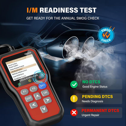 BluSon YM319 OBD2 Scanner Diagnostic Tool with Battery Tester, Check Engine Fault Code Reader with Live Data, Cloud Printing, DTC Lookup, Freeze Frame, Scan Tool for All OBDII Protocol Cars Since 1996
