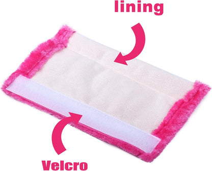 Amooca Soft Faux Fur Universal Fit Seatbelt Cover Car Truck SUV Airplane Seat Belt Shoulder Pad for Carmera Backpack Straps Neck Cushion Protector 2 Pack 10.5in Dark Gray