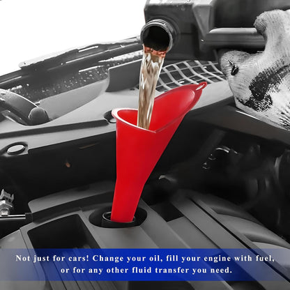 2PCS Oil Funnel, Flexible Multi-Function Automotive Oil Funnel, Spill-Proof Plastic Long Neck Engine Funnels Set for Gas Lubricants Water Diesel Fuel Kerosene, Car Accessories (Blue)
