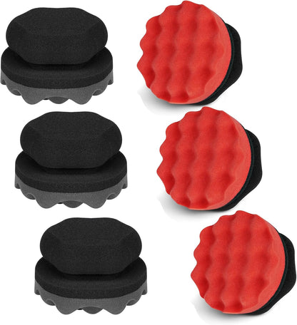 2 Pack Large Tire Shine Applicator Pad, Tire Hex Grip Applicator, Tire Shine Car Detailing Foam Sponge Tool, Reusable Car Cleaning Supplies After Car Wash Tire Cleaner for Applying Tire Shine