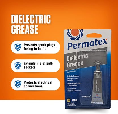 Permatex 22058 Dielectric Tune-Up Grease, 3oz. - High Performance Dielectric Grease Used to Protect Terminals, Spark Plugs, Wiring and Other Electrical Connections Against Salt, Dirt, and Corrosion