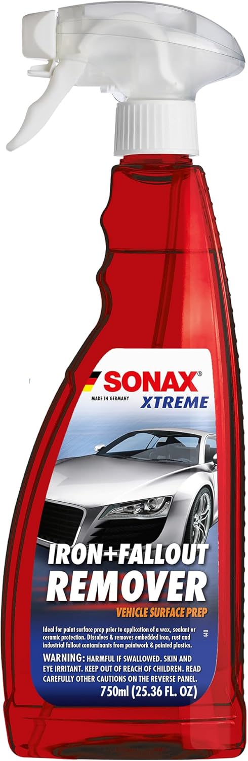SONAX Iron + Fallout Remover | High-Performance Decon Spray for Paint, Glass & Wheels | Dissolves Embedded Contamination, Industrial Residue & Lime Scale | Fast Acting Formula | 750ml | 513400