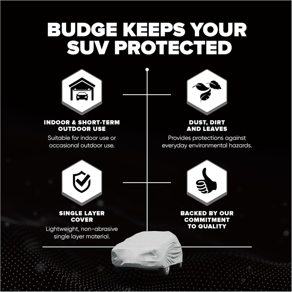 Budge Lite Car Cover, Indoor Protection, Breathable Dustproof Cover, Fits Mid-Size Sedans up to 200 Inches, Gray, Size 3