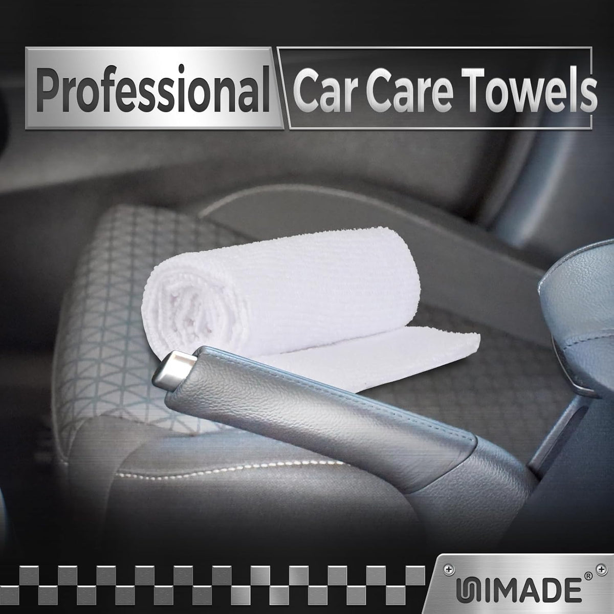 UNIMADE Microfiber Cleaning Cloth, 100 Pack Microfiber Towels for Cars Commercial Grade Work Rags Bulk Detailing Cloth for Automotive Bar Mechanic Restaurant Garage Housekeeping, 11.5"x 11.5", Grey