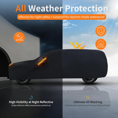 Car Cover Waterproof All-Weather,Outdoor Full Exterior Automobiles Sedan/Coupe (Length 186-193 inch) with Windshield Sun Shade Universal Fit Toyota Camry, Tesla Model 3, Accord etc