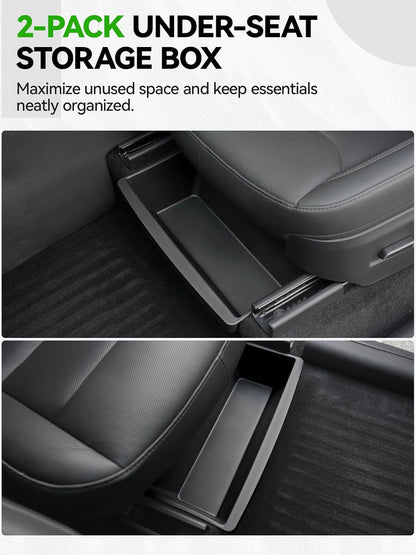 10PCS Center Console Organizer Tray for 2025 2026 Tesla Model Y Juniper Accessories, Under Seat Storage Armrest Hidden Storage Box Cup Holder Charger Pad for Tesla ModelY Juniper (Not fit Standard)